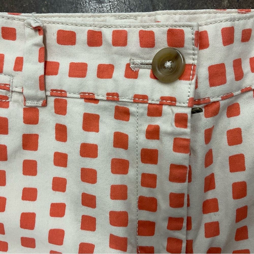 LOFT Orange and White Patterned Women's Shorts Size 6 - Picture 2 of 4